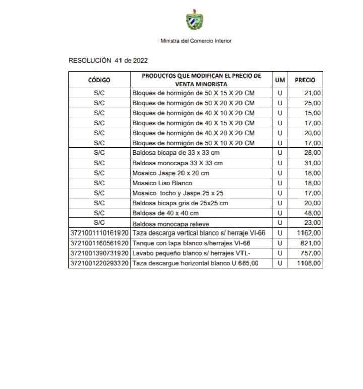 Régimen cubano aumenta los precios de los materiales de la construcción