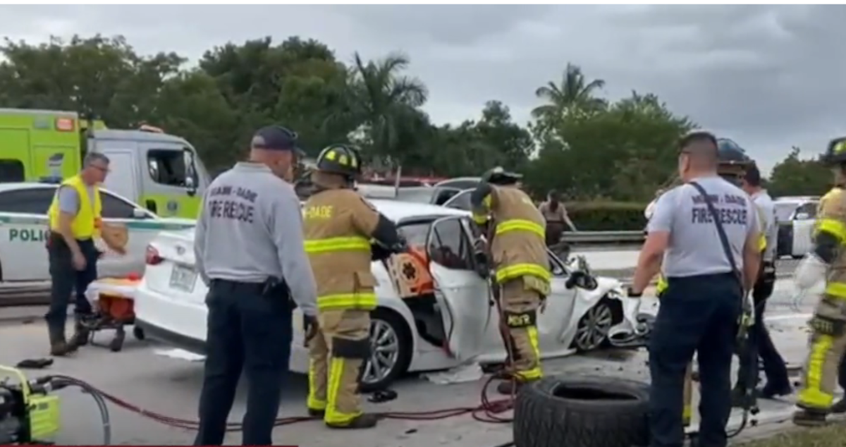 Accidente múltiple en Miami deja varias víctimas