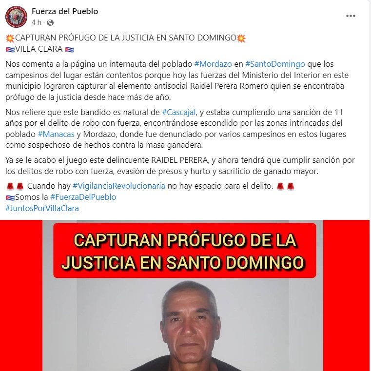 Capturan A Cubano Prófugo De La Justicia Tras Un Año Escondido En Villa Clara 9135